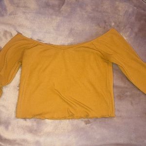 mustard off the shoulder pacsun long sleeve
